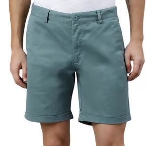 Outlier Men's Stylish Green Flat Front Shorts